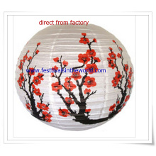 Pringting Flowers Taditional Chinese Paper Lantern for Festival Decoration